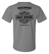 Harley-Davidson Men's One Streak #1 RWB Short Sleeve Tri-Blend T-Shirt, Gray