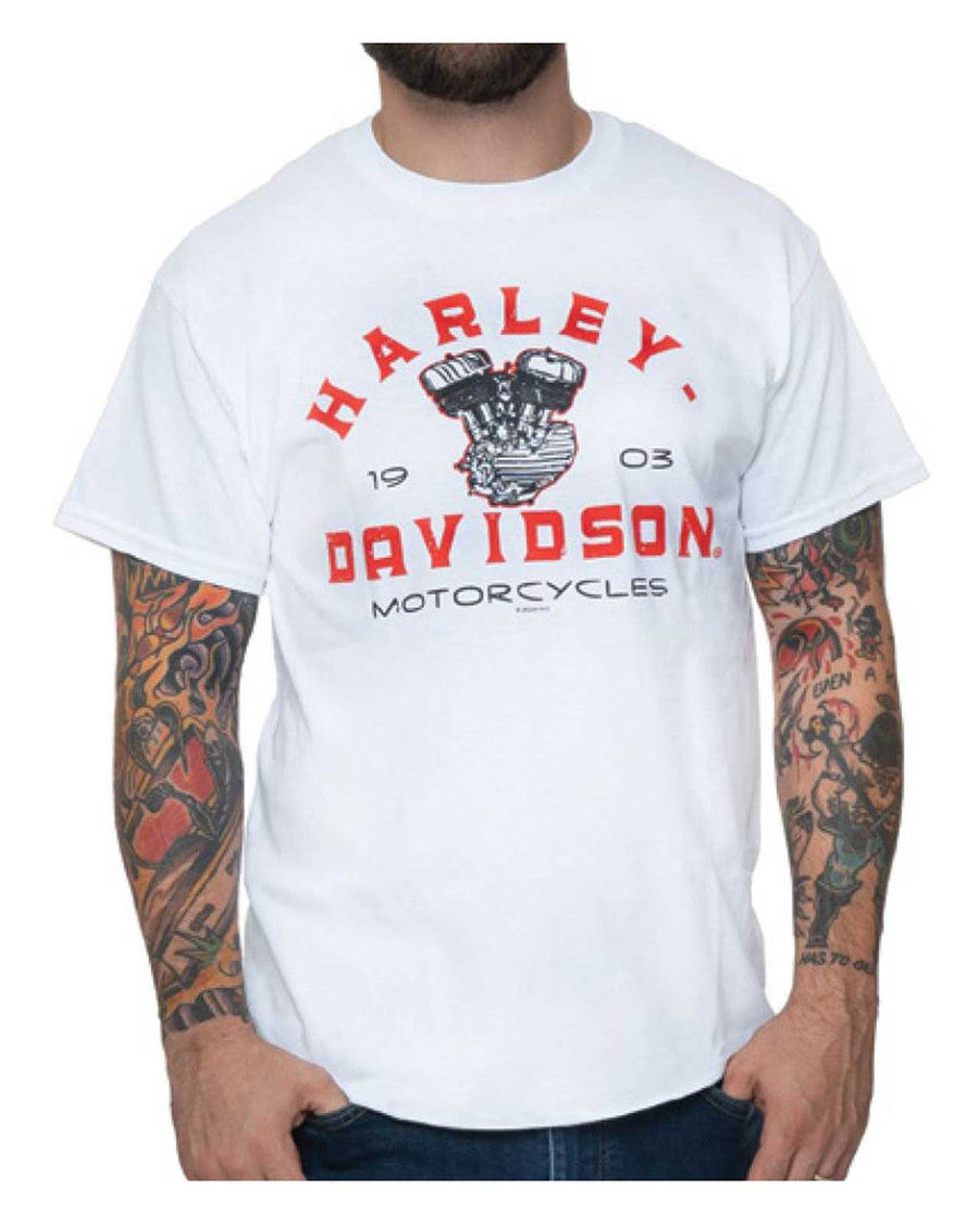 Harley-Davidson® Men's Helium Short Sleeve Cotton Crew-Neck T-Shirt, White
