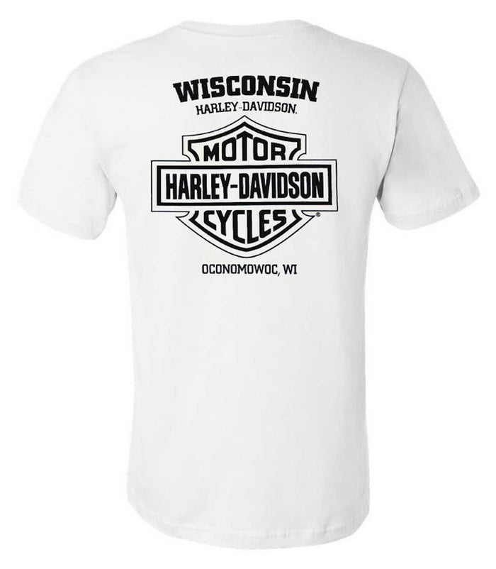 Harley-Davidson® Men's Helium Short Sleeve Cotton Crew-Neck T-Shirt, White