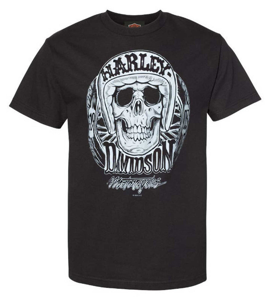 Harley-Davidson® Men's Pastiche Crew-Neck Cotton Short Sleeve T-Shirt, Black