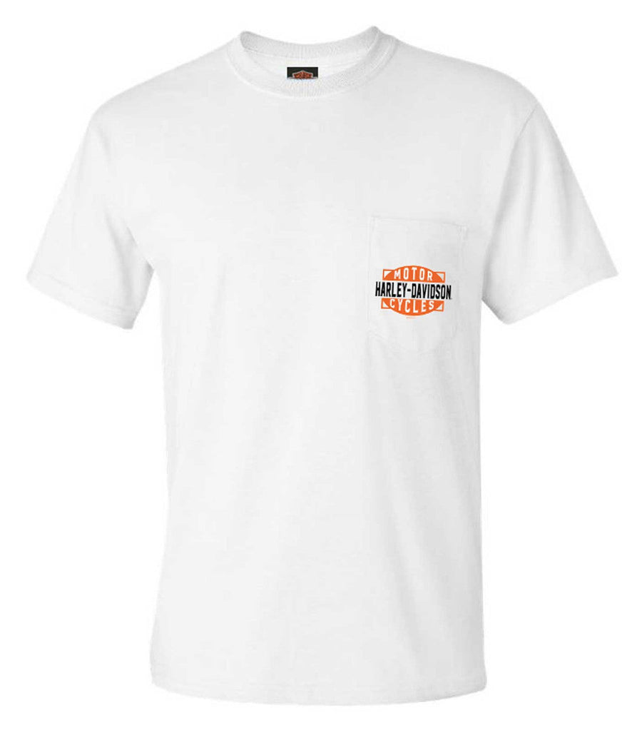 Harley-Davidson® Men's Titletown Short Sleeve Chest Pocket Cotton Tee, White