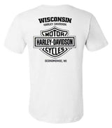 Harley-Davidson® Men's Titletown Short Sleeve Chest Pocket Cotton Tee, White