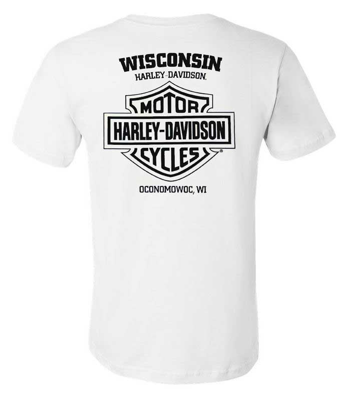 Harley-Davidson® Men's Titletown Short Sleeve Chest Pocket Cotton Tee, White