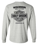Harley-Davidson® Men's Serrate Long Sleeve Cotton-Blend Shirt, Sport Gray