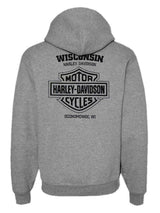 Harley-Davidson Men's Loot Zip-Up Poly-Blend Hoodie Sweatshirt, Graphite Heather