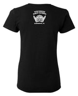 Harley-Davidson® Women's Whoosh Metallic Raw-Edge Short Sleeve Tee, Black