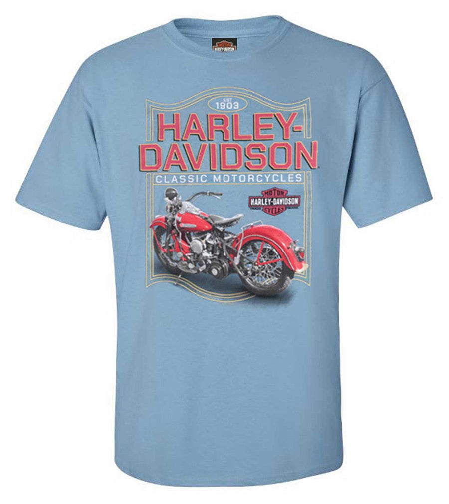 Harley-Davidson® Men's Bike Border Short Sleeve Cotton T-Shirt, Slate Blue