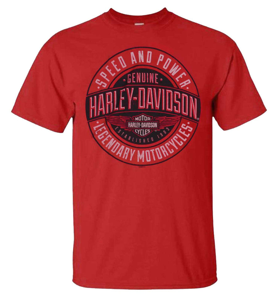 Harley-Davidson® Men's Duke H-D Short Sleeve Cotton T-Shirt, Cardinal Red
