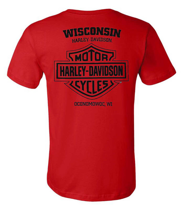 Harley-Davidson® Men's Duke H-D Short Sleeve Cotton T-Shirt, Cardinal Red