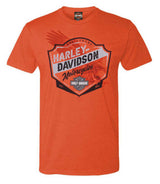 Harley-Davidson® Men's Flight Poly-Blend Short Sleeve T-Shirt, Heather Orange