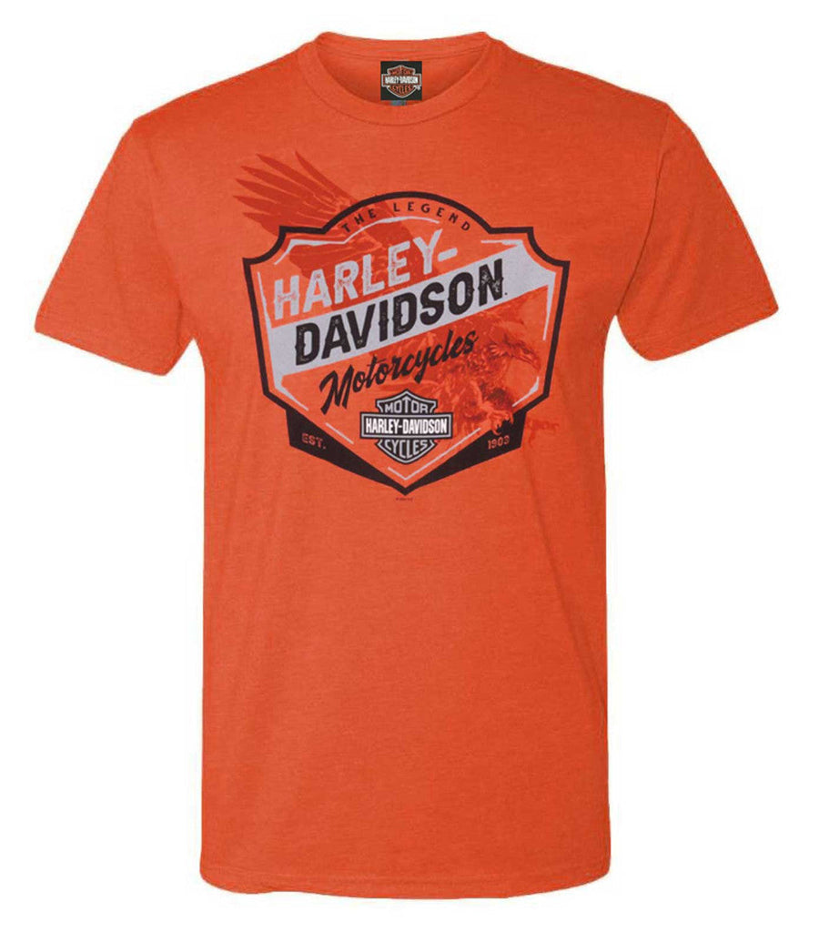 Harley-Davidson® Men's Flight Poly-Blend Short Sleeve T-Shirt, Heather Orange