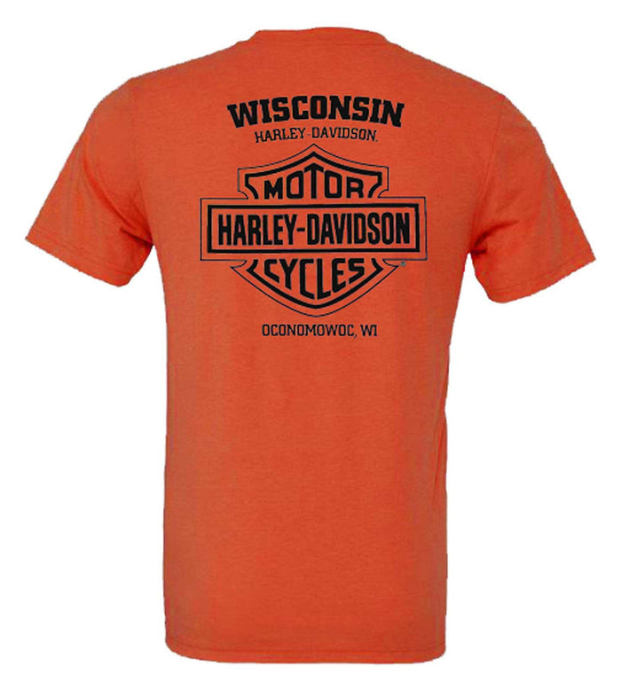Harley-Davidson® Men's Flight Poly-Blend Short Sleeve T-Shirt, Heather Orange