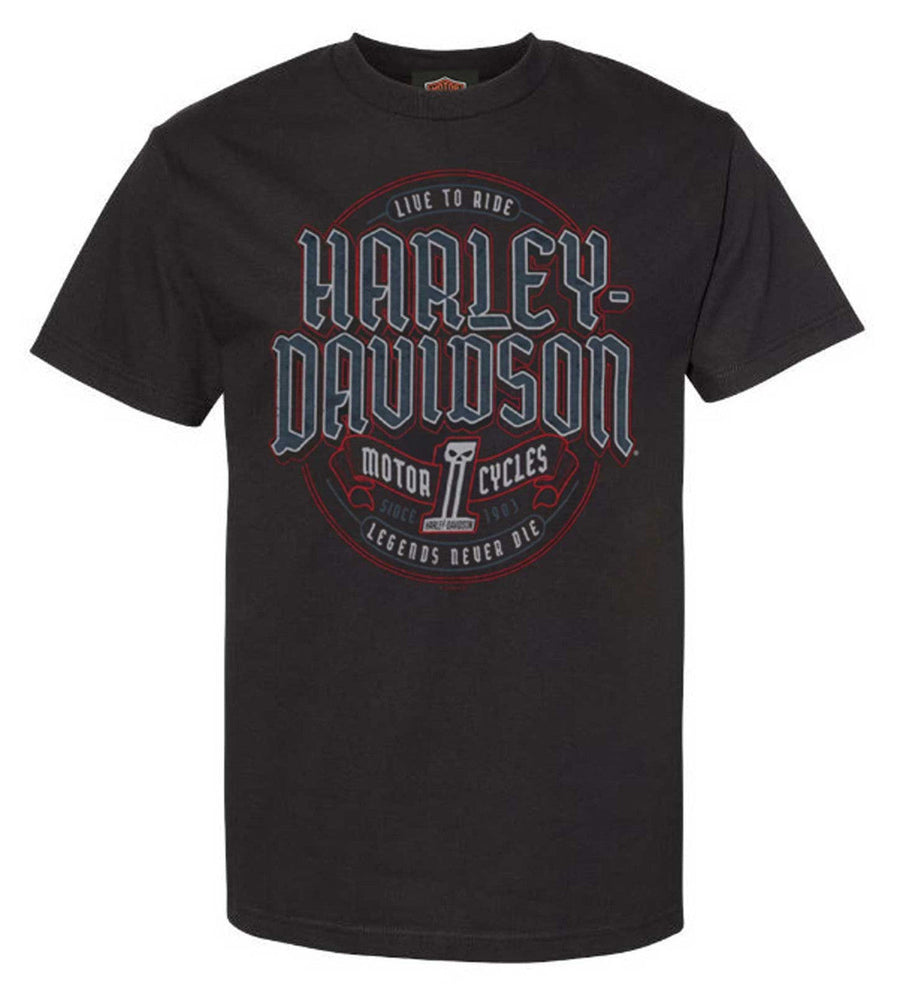 Harley-Davidson® Men's Immortal Label Short Sleeve Cotton T-Shirt, Black