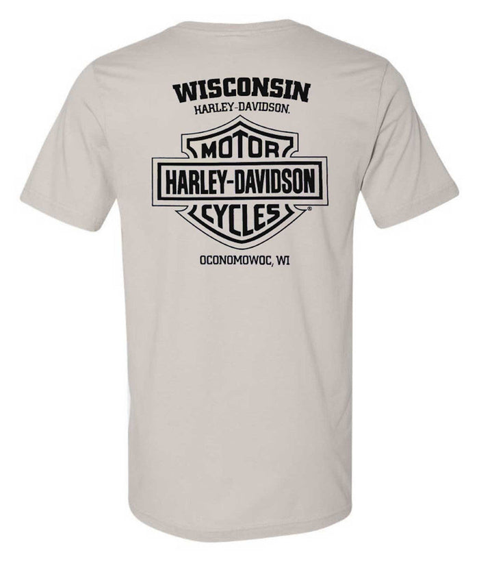 Harley-Davidson Men's Thunder Roll Short Sleeve Crew-neck T-Shirt, Cement Gray