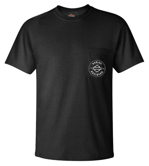 Harley-Davidson® Men's Profess Short Sleeve Chest Pocket Cotton T-Shirt, Black
