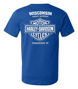 Harley-Davidson® Men's Striking Short Sleeve Chest Pocket Cotton T-Shirt, Royal