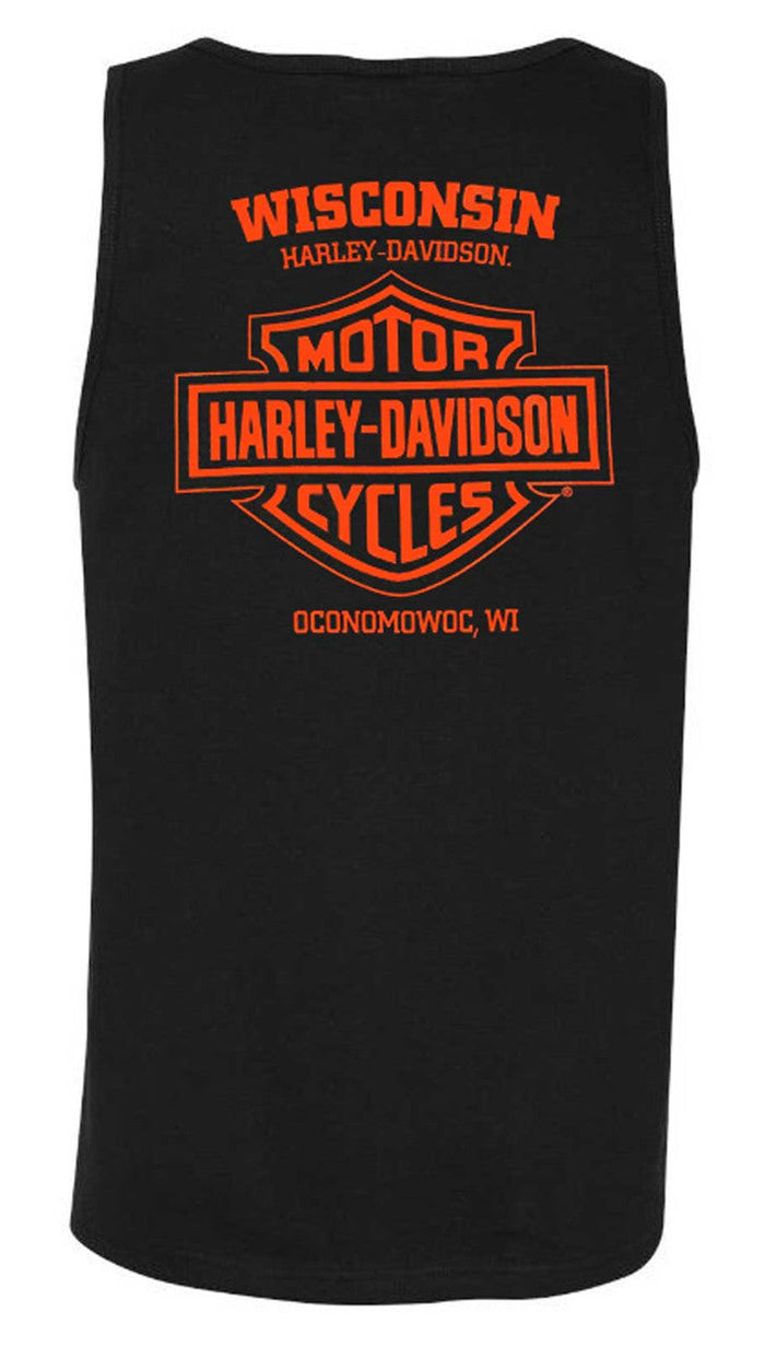Harley-Davidson® Men's Knuckles Sleeveless Cotton Crew-Neck Muscle Shirt, Black