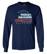 Harley-Davidson® Men's Gamut Long Sleeve Cotton Crew-Neck Shirt, Navy Blue