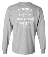 Harley-Davidson® Men's Cowboys Long Sleeve Crew-Neck Shirt, Sports Gray
