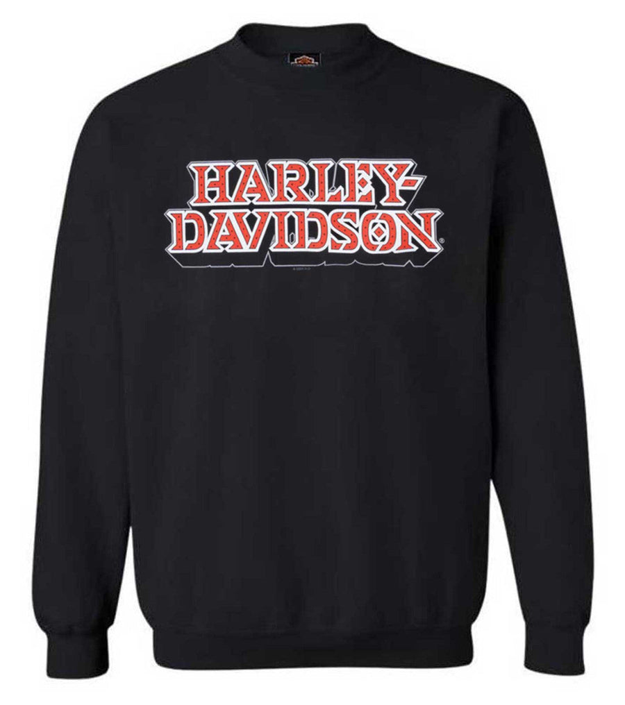 Harley-Davidson® Men's Starflyer Crew-Neck Fleece Pullover Sweatshirt, Black