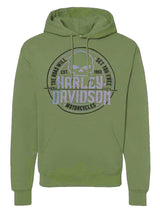 Harley-Davidson® Men's Risk Skull Pullover Fleece Hoodie, Military Green