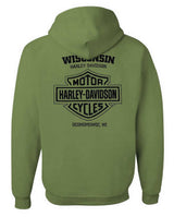 Harley-Davidson® Men's Risk Skull Pullover Fleece Hoodie, Military Green