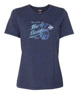 Harley-Davidson® Women's Rockers Scoop Neck Cotton Short Sleeve Tee, Indigo