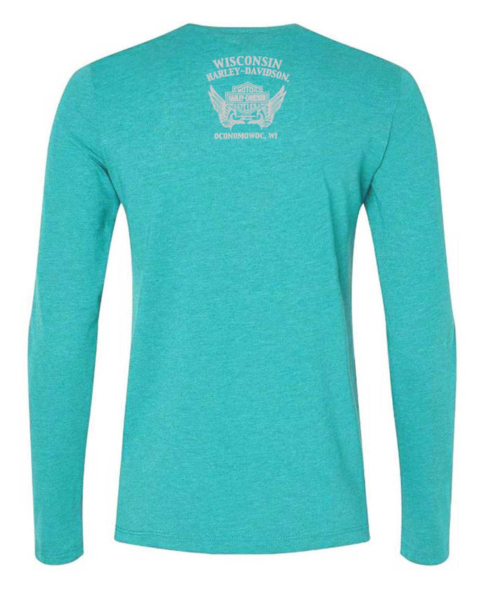 Harley-Davidson® Women's Glorious Long Sleeve Shirt w/ Thumbholes, Jade