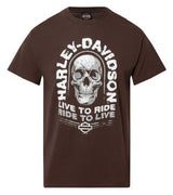 Harley-Davidson® Men's Jaunt Skull Cotton Short Sleeve Crew-Neck T-Shirt, Brown