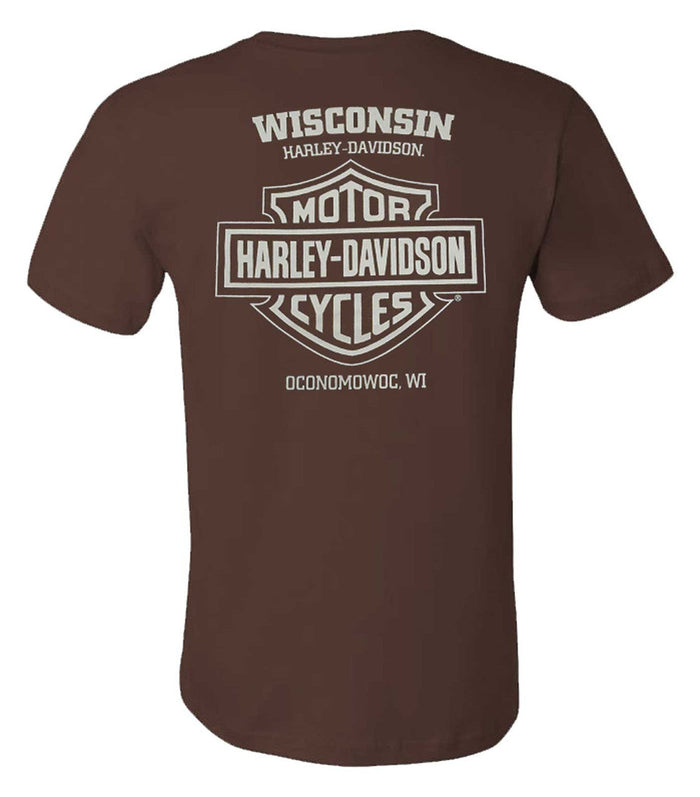 Harley-Davidson® Men's Jaunt Skull Cotton Short Sleeve Crew-Neck T-Shirt, Brown