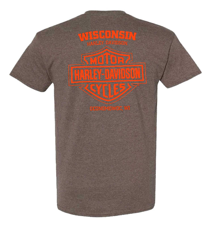 Harley-Davidson® Men's Eternal Poly-Blend Short Sleeve T-Shirt, Heather Brown
