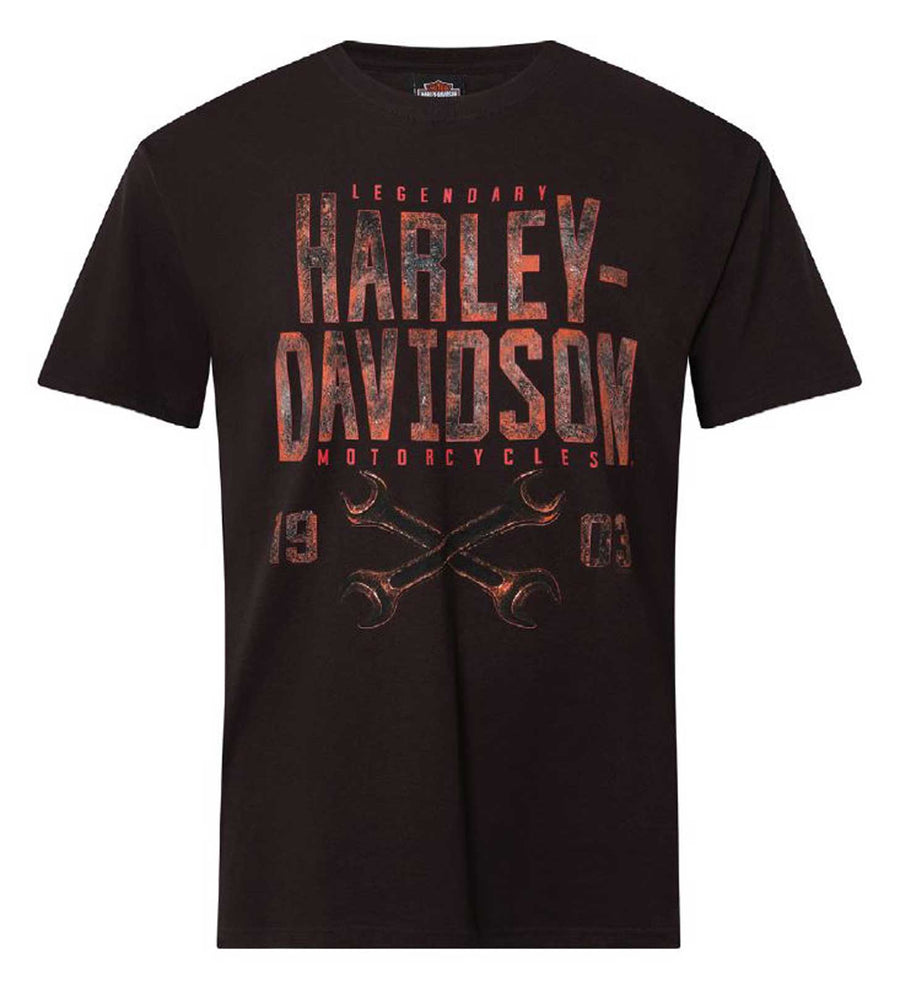 Harley-Davidson® Men's Rusted H-D Short Sleeve Cotton T-Shirt, Black