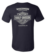 Harley-Davidson® Men's Decaying Bar & Shield Cotton Short Sleeve T-Shirt, Navy