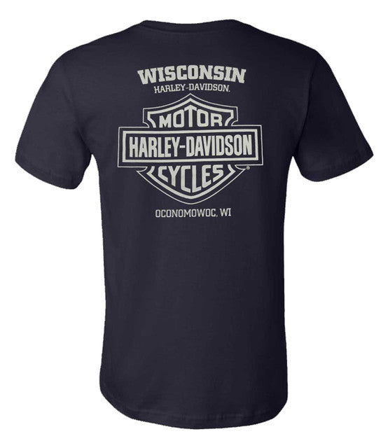 Harley-Davidson® Men's Decaying Bar & Shield Cotton Short Sleeve T-Shirt, Navy