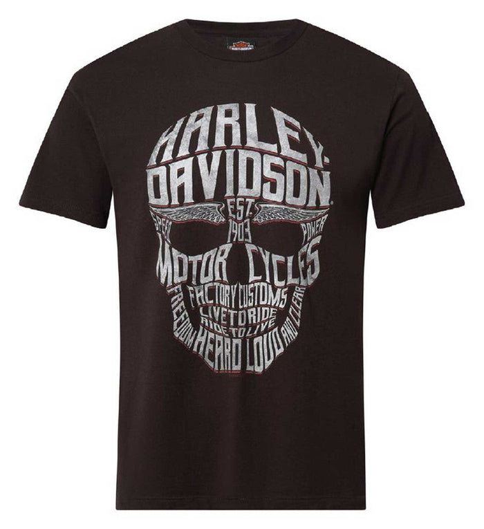 Harley-Davidson® Men's Loud & Clear Skull Short Sleeve Cotton T-Shirt, Black