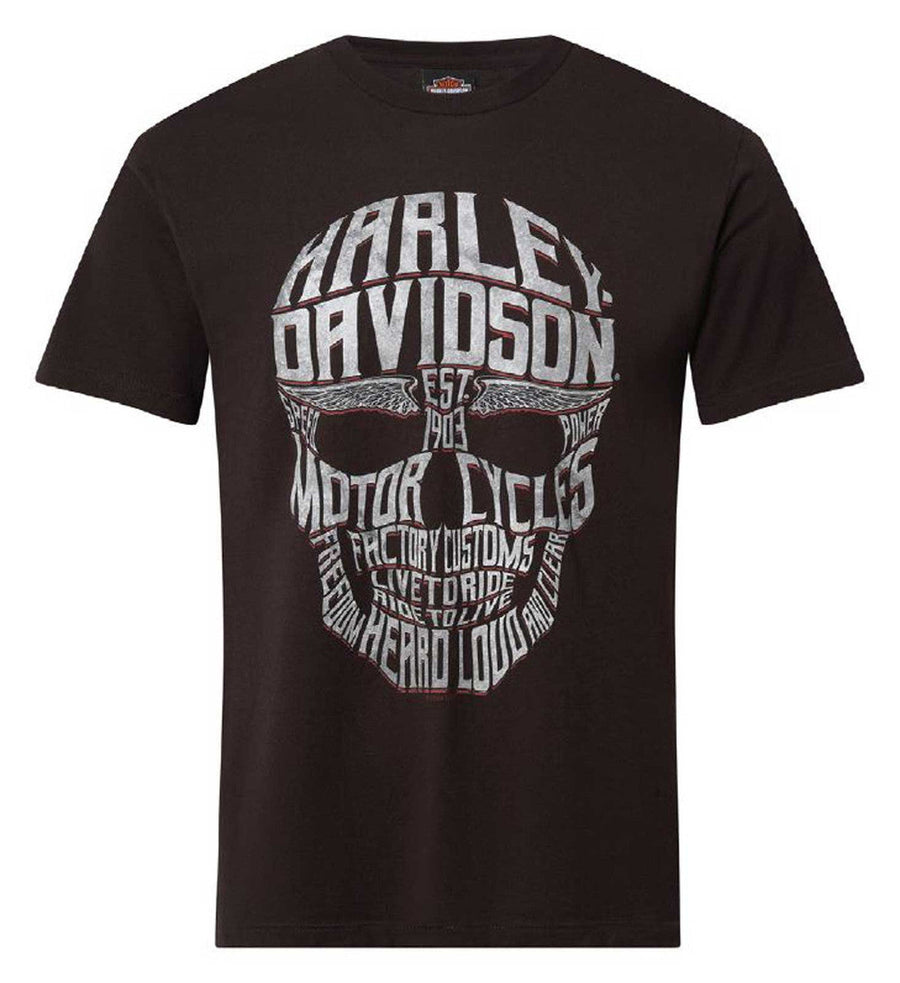 Harley-Davidson® Men's Loud & Clear Skull Short Sleeve Cotton T-Shirt, Black