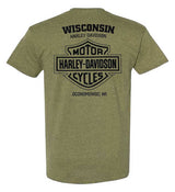 Harley-Davidson® Men's Precisely Poly-Blend Short Sleeve T-Shirt, Military Green