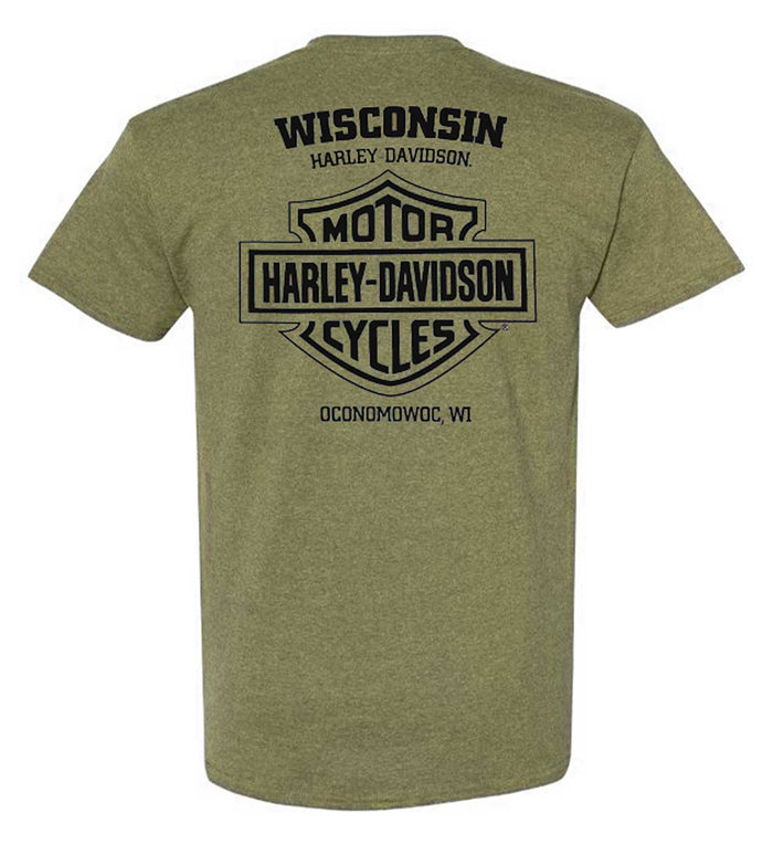 Harley-Davidson® Men's Precisely Poly-Blend Short Sleeve T-Shirt, Military Green