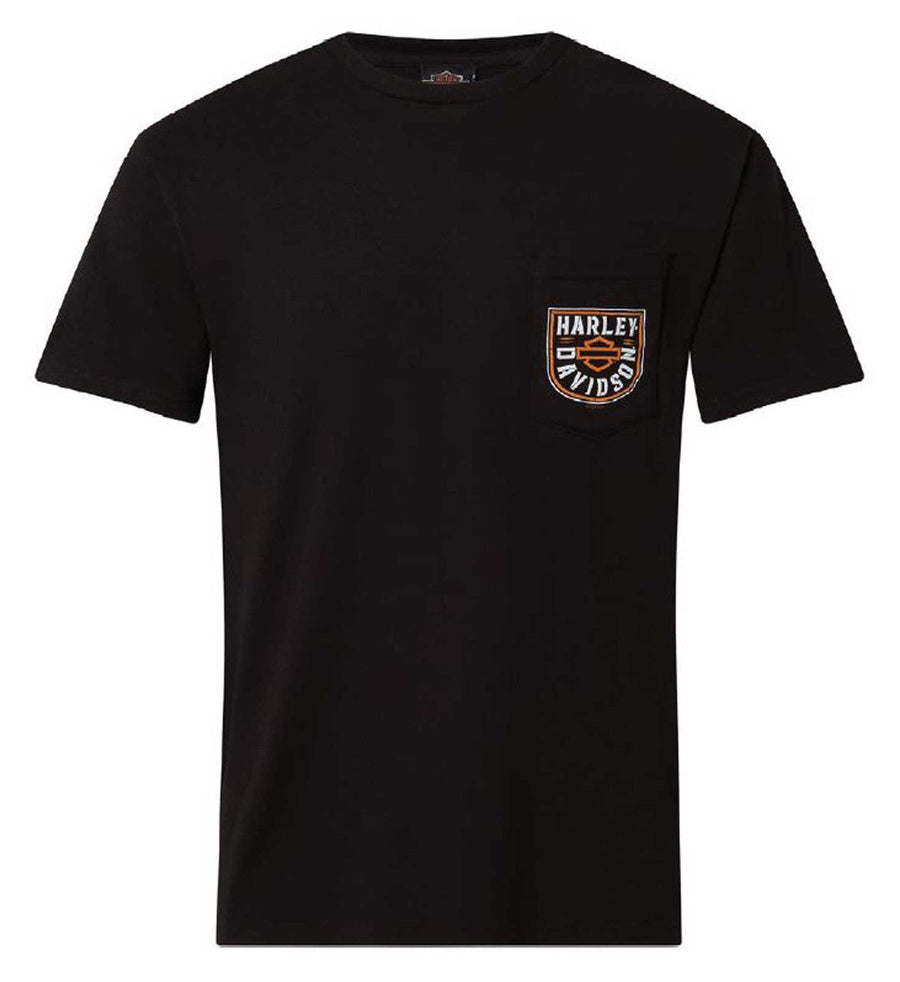 Harley-Davidson® Men's Analyze Cotton Short Sleeve Chest Pocket T-Shirt, Black