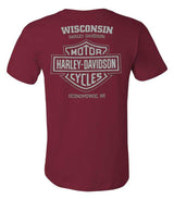 Harley-Davidson® Men's Captain Short Sleeve Chest Pocket Cotton T-Shirt, Maroon