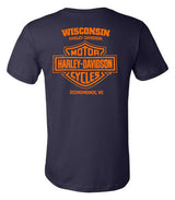 Harley-Davidson® Men's Tract Cotton Short Sleeve Chest Pocket T-Shirt, Navy