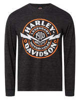 Harley-Davidson® Men's Retro Sphere Long Sleeve Poly-Blend Shirt, Vintage Black