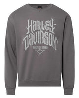 Harley-Davidson® Men's Horned Crew-Neck Fleece Pullover Sweatshirt, Charcoal