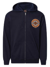 Harley-Davidson® Men's Coil Bar & Shield Zip-Up Hoodie Sweatshirt, Navy