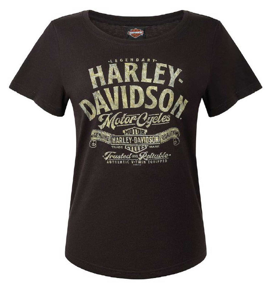 Harley-Davidson® Women's Stronghold Short Sleeve Poly-Blend Tee, Black