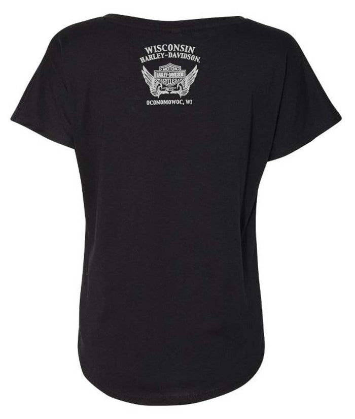 Harley-Davidson® Women's Stronghold Short Sleeve Poly-Blend Tee, Black