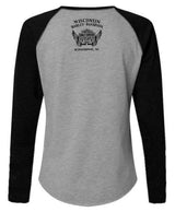 Harley-Davidson® Women's Confide Colorblocked Long Sleeve Raglan Tee, Gray/Black