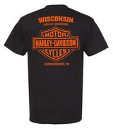 Harley-Davidson® Men's Open Bar & Shield On Black Short Sleeve Crew-Neck T-Shirt