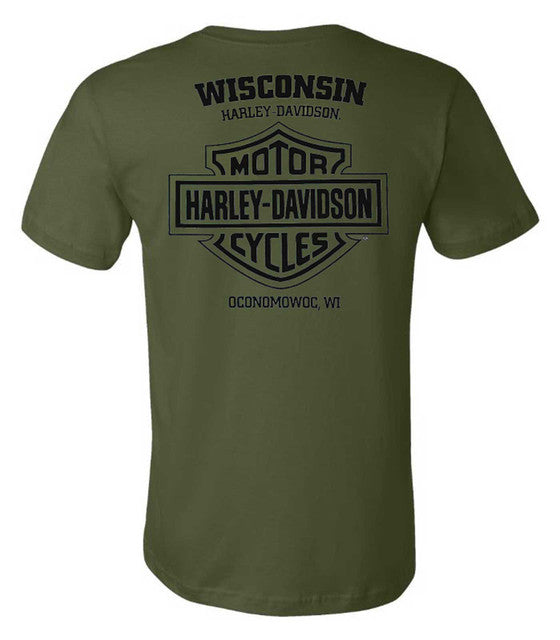 Harley-Davidson® Men's Dark Trait Short Sleeve Crew-Neck T-Shirt, Military Green