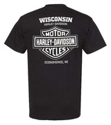 Harley-Davidson® Men's RWB #1 Logo Short Sleeve Crew-Neck T-Shirt, Black